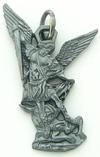 Our exclusive design of St. Michael the Archangel.  Measures 1.25" in height and .75" in width.  Chains available separately.