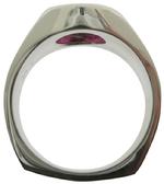 Our #1461-46 smooth sided Masonic ring featuring a 10 x 12 mm oval shaped Masonic stone in red, blue, or black with the square & compass with letter G. Available in sterling silver or in white or yellow gold.