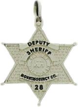 sterling silver custom 6 pt 6 point six point star design mini-badge jewelry pendant