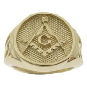 Our original design in an enhanced cigar band style Masonic ring for the Master Mason in 14k gold