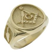 Our original design in an enhanced cigar band style Masonic ring for the Master Mason in 14k gold