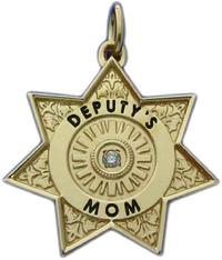 10K OR 14K YELLOW GOLD 7 POINT STAR DEPUTY BADGE CHARM PENDANT JEWELRY