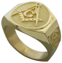 Master Mason ring with York Rite Knights Templar crown & cross