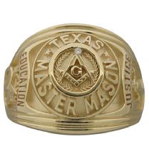 Custom Masonic Peace Officer's ring in 14k yellow gold.