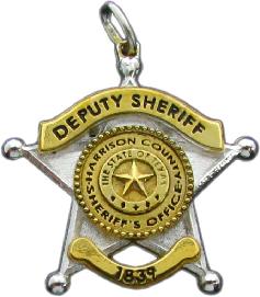 two tone sterling silver custom 3D sculpted relief five point star badge jewelry pendant with lofted star State of Texas center