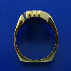 view of heavy square shank on Houston Police Supervisor's ring in 10k or 14k yellow gold