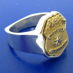 custom two tone Houston Police Sergeant's badge ring