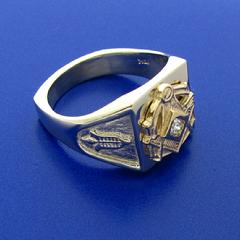 Master Mason ring with diamond