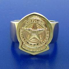 10k yellow gold custom Dallas Police Officer Detective badge ring with badge number