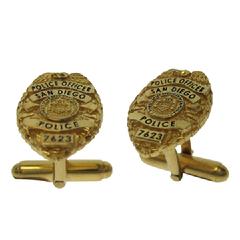 Custom San Diego CA Police Officer badge cuff links