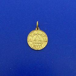 14K YELLOW GOLD TRUST GOD CHARM OR PENDANT