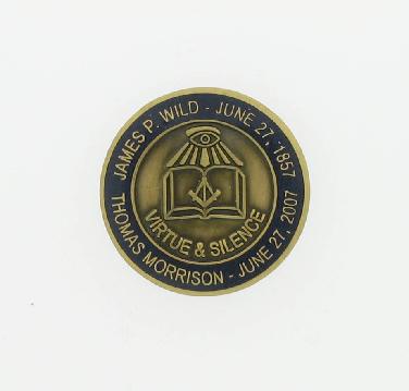 Masonic lodge civic commemorative coin reverse