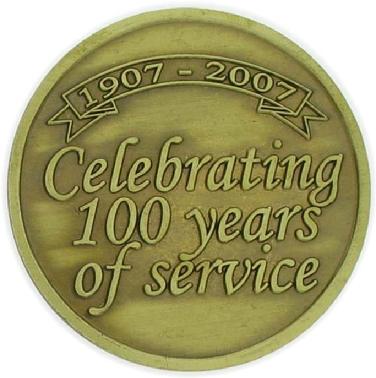 100th anniversary commemorative coin struck for the Osborne Insurance Agency-reverse side